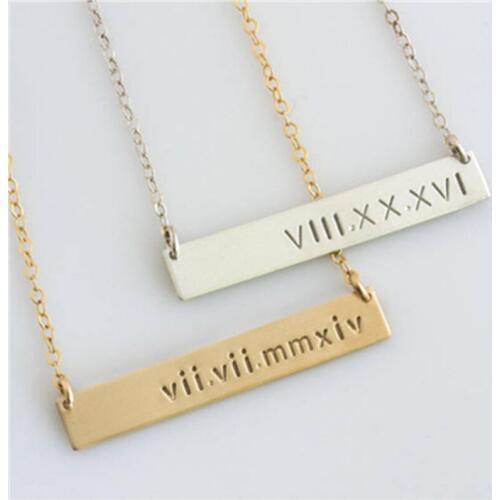 3 Colors Stainless Steel Personalized Name Choker Necklace Nameplate Custom Any Font Bar Necklace Engraved Word Letters Jewelry