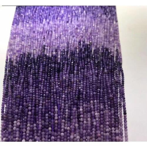 Sugilite purple round /roundel faceted 2/3/4mm 36cm for DIY jewelry making loose beads FPPJ wholesale nature gemstone