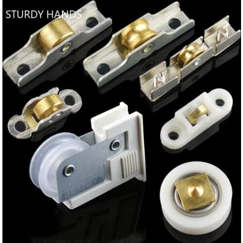 Home Sliding Door Window Rollers Cupboard Drawer Stainless Steel Sliding Roller Bathroom Door Pulley Furniture Hardware Supplies