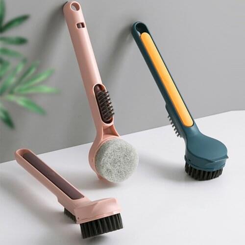 Kitchen Cleaning Brush Double Head Design Square Head Dishwashing Brush Multifunctional Household Cleaning Tools Accessories