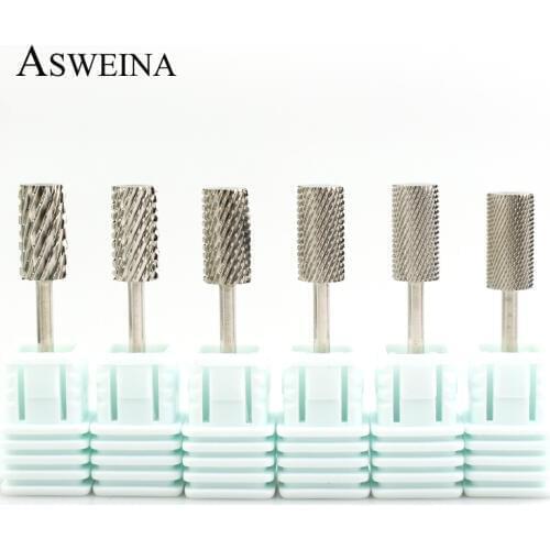 1pc AAAA Quality Tungsten Carbide Drill Bit Silver Milling Cutter For Eletric Manicure Machine Nail Cuticle Burr Art Tools