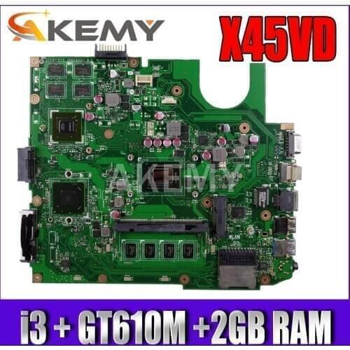 X45VD Laptop Motherboard For ASUS X45V X45VD Laptop motherboard 100% Tested W/ GT610M GPU + 2GB RAM+ i3 CPU