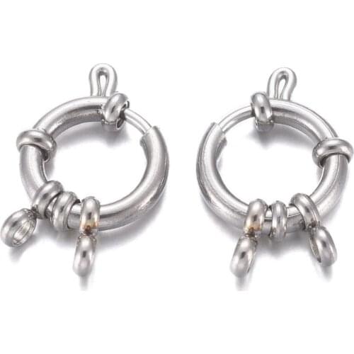 10pcs 304 Stainless Steel Round Spring Ring Clasps for jewelry making DIY Bracelet Necklace Connector Accessories Findings