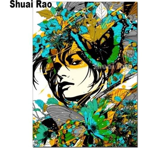 Green flower woman diy 5d diamond mazayka diamond painting dimond painting full square/round drill embroidery kit home art