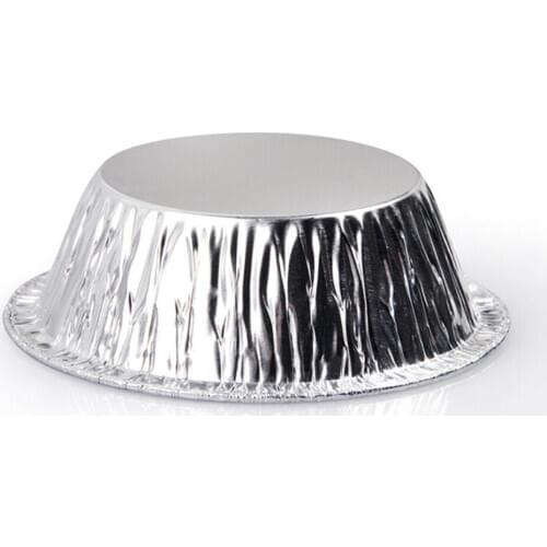 100Pcs Egg Tart Mold 3\" Mini Pot Bake Plate Tin Kitchen Home Tool Silver Pudding