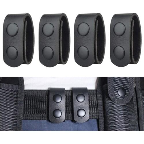 2/4pcs PU Leather Double Buckles Outdoor Tactical Belt Buckle Snap Belt Keeper Multi-function Buckle For Mountaineering Camping