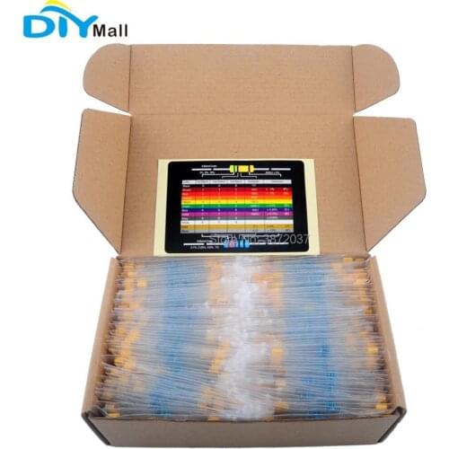 2600pcs/set 130 Values 1/4W 1% Precision Labelled Metal Film Resistor Assortment Kit