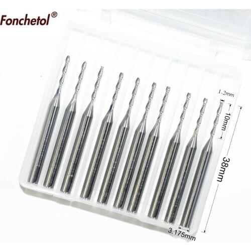 3.175mm*1.2mm*10mm-10pcs, cnc solid carbide woodworking router bit,wood milling cutter,2 flutes end mill,MDF,wood tool,plywood