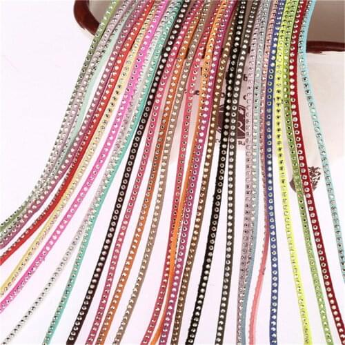 Julie Wang 5 Meters/Pack 3mm Suede Leather Cords Hot Drilling For Necklace Chains Rope String Bracelet Jewelry Making Accessory