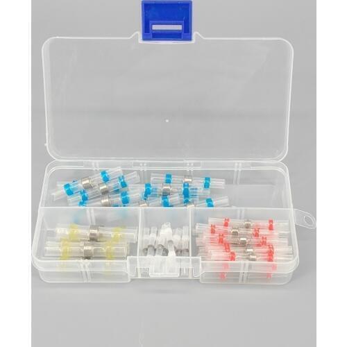 50Pcs with Box 4Sizes Waterproof Heat Shrinkable Solder Sleeve Tube Wire Seal Connectors