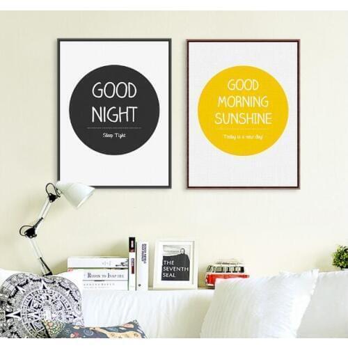 Modern Abstract GOOD NIGHT Canvas Prints Poster Canvas Printings Wall Canvas Art Pictures for kids Living Room Home Decor