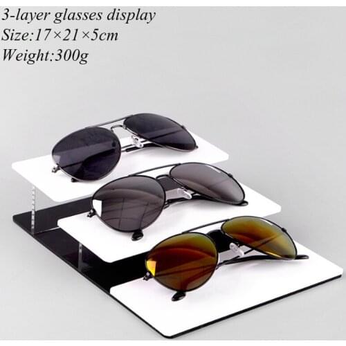 Hot Sale 2/3/4-layer WhiteBlack Acrylic Sunglasses Display Stand Glasses Holder Organizer Sunglasses Showcase For Home Store