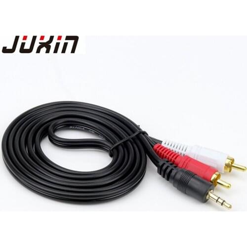 3.5mm Jack To 2RCA Audio Cables 2RCA male gold plated 3.5mm jack audio cable for home cinema DVD VCD iPhone earphone audio cable