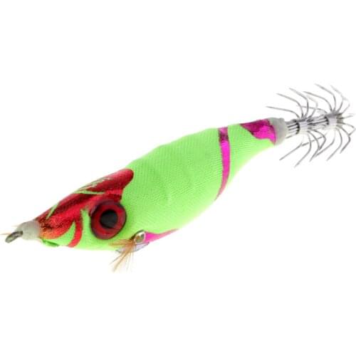 Big 3D Eye Glow in the Dark Squid Jigs Hook Shrimp Fishing Lure Bait with Luminous Tail 10cm