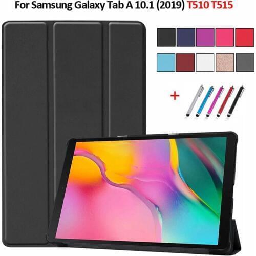 PU Leahter Flip Case For Samsung Tab A 10.1 2019 Case SM-T510 T515 Magnetic Flip Tablet Cover Fundas For Samsung Tab A 10.1 2019