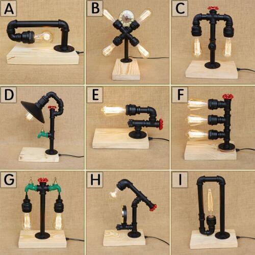 Modern style wooden wine bottle desk lamp for restaurant cafe bar