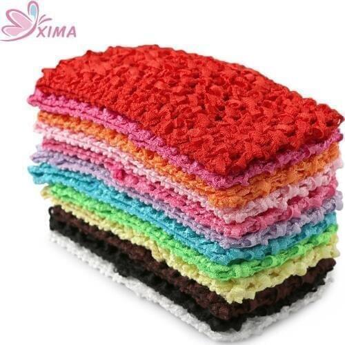 XIMA 12pcs/lot 3''Width Knitted Elastic Hair Bands Crochet Headband Children Headwrap Hair Accessories BHB013