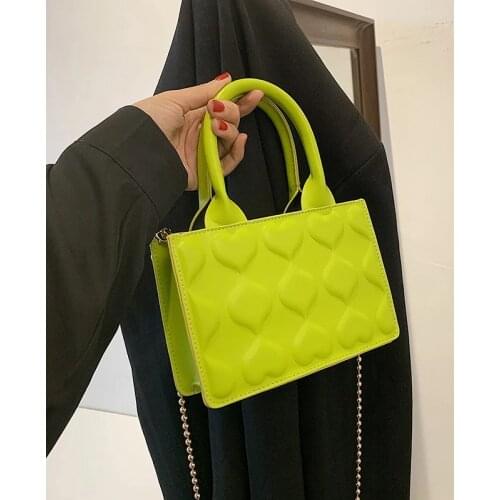 Elegant Small Tote Bag For Women 2021 Summer Quality PU Leather Women Handbag Fashion Chain Shoulder Crossbody Bags Ladies Purse