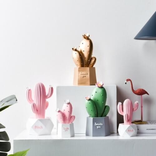 INS Northern European-Style Resin Cactus Decoration Home Living Room Girls Children Room Decorations Creative Furnishing Gifts