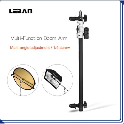 Reflector Arm Flash Light Support Holder Bracket Swivel Head with Telescopic Boom Arm for Speedlite Mini Flash Strobe