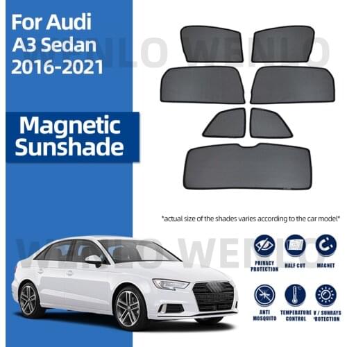 For Audi A3 Sedan 2016-2021 Magnetic Meshes Window Sunshade Car Sun Protector Foldable Visor Windshield Curtain Screen Cover
