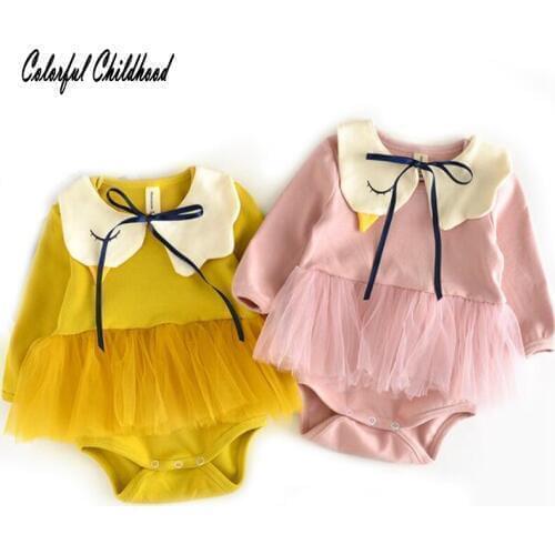 Cute Baby Romper Clothing Body Suit Newborn Long Sleeve Kids princess Girls Rompers Baby Clothes Roupa Infant children pajamas