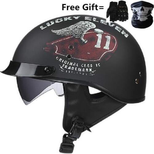 DOT Certification Retro Motorcycle Helmet Moto Helmet Scooter Vintage Half Face Biker Motorbike Crash Moto Helmet Casco Moto
