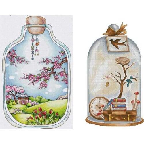 Four seasons in a bottle patterns Counted Cross Stitch 11CT 14CT 18CT DIY Cross Stitch Kits Embroidery Needlework Sets