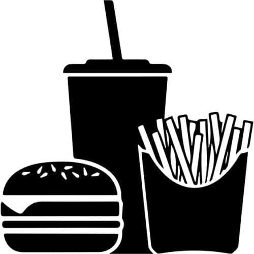 Fast Food Wall Decal Hamburger Soft Drink French Fries Vinyl Window Sticker Restaurant Dining Room Interior Decor Art C6001