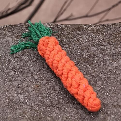 New Pet Puppy Rope Dog Cotton Chew Toy Ball Play Clean Teeth Dog Knot Carrot Toy Braided Rope Carrot Toys Dogs Cat Pet