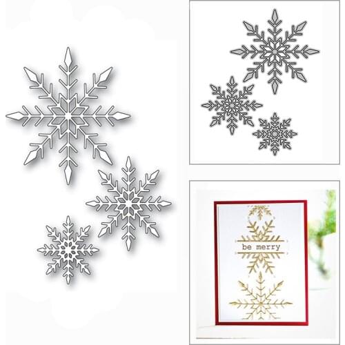New Christmas Trio Snowflake Shape 2020 Metal Cutting Dies for DIY Scrapbooking and Card Making Decor Embossing Craft No Stamps