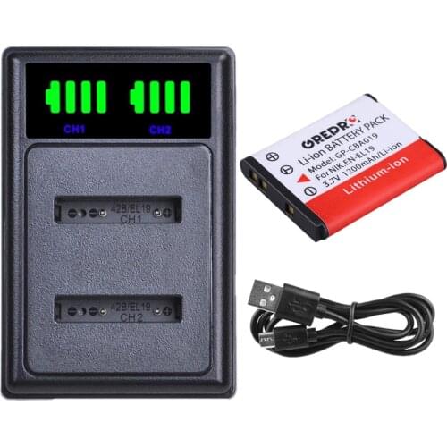 NP-BJ1 EN-EL19 EN EL19 Battery + Dual Charger for Nikon Coolpix 3700 S5200 S3100 S2800 S3400 S6600 S2600 S2700 S3500 S4100 S4150