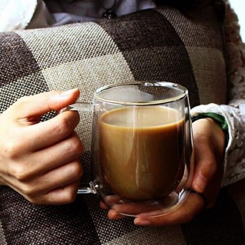 QICENG Double Wall Glass Cups