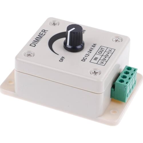 1PC 12-24V 8A Adjustable Brightness LED Dimmer Switch Lamp Strip Driver Single Color Light Power Supply Controller