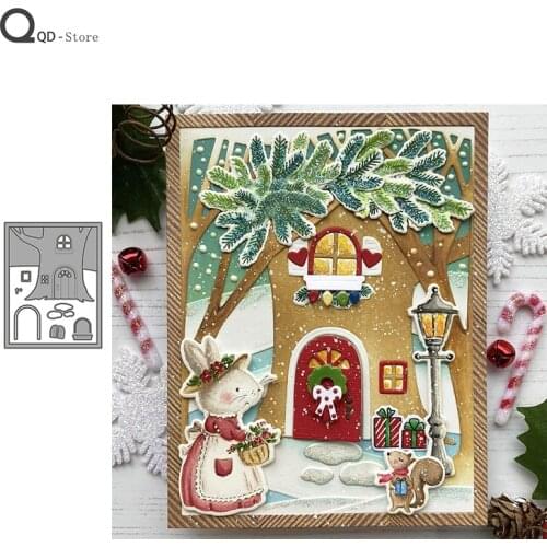 Happy Tree House Cutting Dies New Dies Scrapbooking Mold Cut Childrens Handmade Tools DIY Craft Decoration Metal Dies New 2021