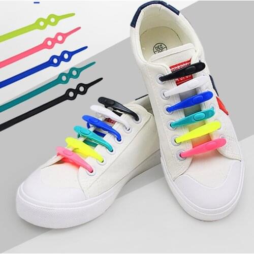The New 14pcs/Pack Waterproof Silicone Lazy Shoelace Adjustable Safty Shoes Accessories Round Elastic Adult Children No Tie