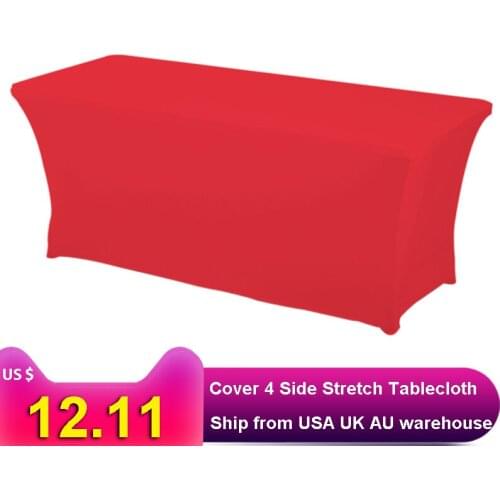 HAORUI 120*60*75 CM Stretch Tablecloth Rectangular Spandex Table cover Tight Fit Fitted Tablecloth for DJ Tradeshows Weddings
