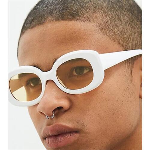 Vintage Oval Sunglasses Women Luxury Brand Designer Retro 90s Sun Glasses Yellow Red Glasses Men shades gafas de sol UV400