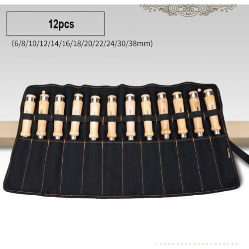 Flat Shovel Wood Chisel 7/8/12/15pcs Steel Chipping Wooden Handle Chrome Vanadium Alloy Steel Chisel Handheld Woodworking Tools