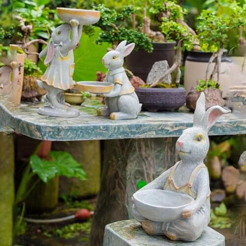 Garden Decoration Villa Courtyard Decoration Balcony Resin Rabbit Succulent Bonsai