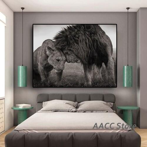 African Wild Lion Poster Black And White Art Animal Canvas Paintings on Wall Art Print Picture for Room Home Cuadros Decoration