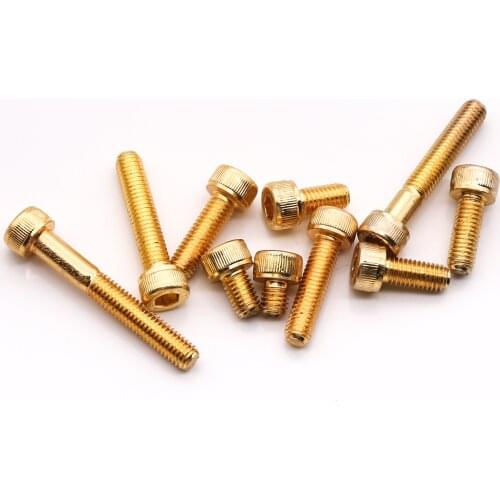 Cap Head Socket Screw Grade 12.9 DIN912 Allen Key Bolts Screws Alloy Steel Titanium Plating Gold Metric M2 M2.5 M3 M4 M5