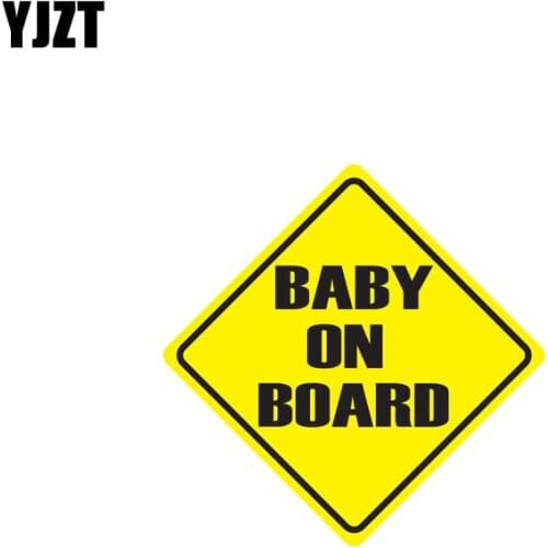 YJZT 7.7CM*7.7CM BABY ON BOARD Warning Mark Car Styling Reflective Sticker Decal C1-7329