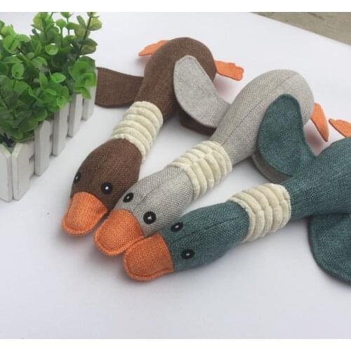 Lovely Funny Interaction Cat Toys Wild Geese Pet Squeak Toys Duck Cat Plaything Sound Toys Linen Dog Chew Toys Pet Supplies