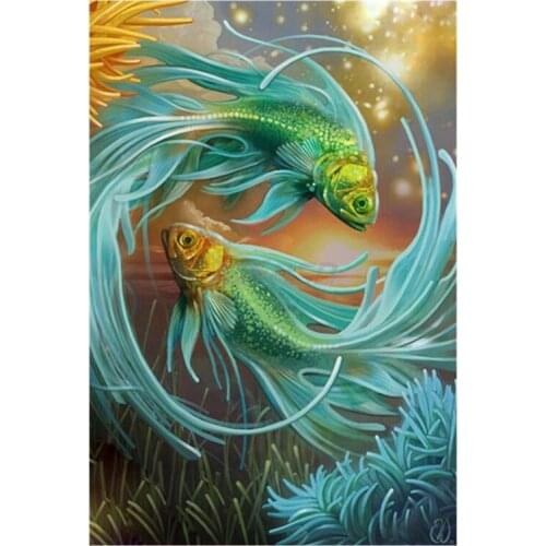 Zhui Star Diy Diamond Painting Cross Stitch Fantasy Fish Painting Full Diamond Embroidery 5D Square Diamond Mosaic Home Decor