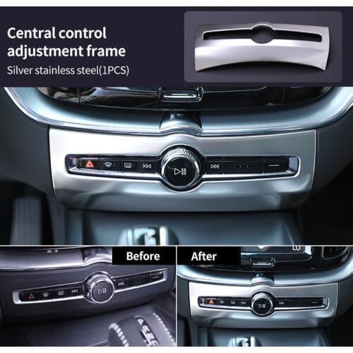For Volvo XC60 2010-2018 ABS chrome Central control volume adjustment frame 1pc