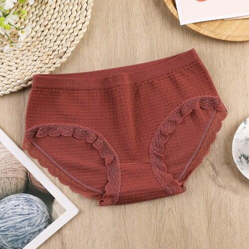 3/5PCS Female Lace Side Panties Lady Underwear Underpants Cotton Honeycomb Crotch Seamless Breathable Briefs Lingerie Women