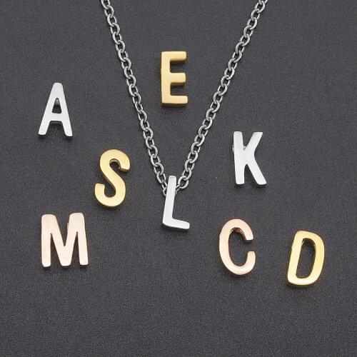 5pcs/lot Aphabet A-Z DIY Beads Wholesale Gold 100% Stainless Steel Initial Letter Bead for Jewelry Necklace Bracelet Maki