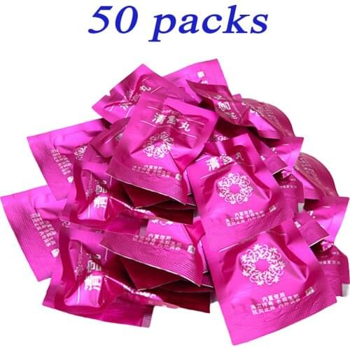 50 Pcs Chinese herbal tampons female cleansing acupoint tampons vaginal detox pearls uterine detox pearls & Qinggong pills