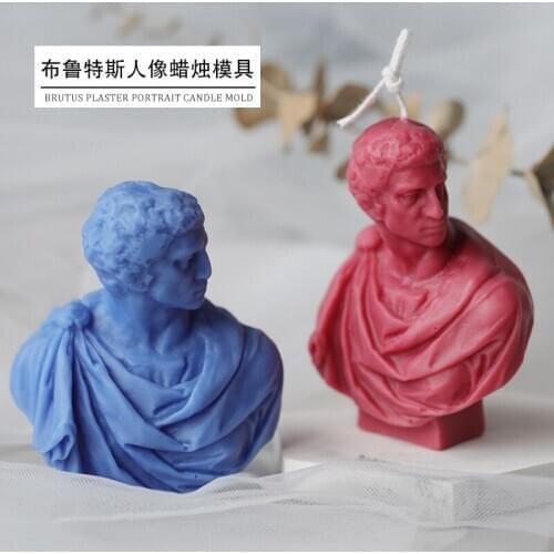 Brutus Portrait Body Candle Mold Male Candle Silicone Mold Fragrance Human Brutus Plaster Candle Making Wax Plaster Mould